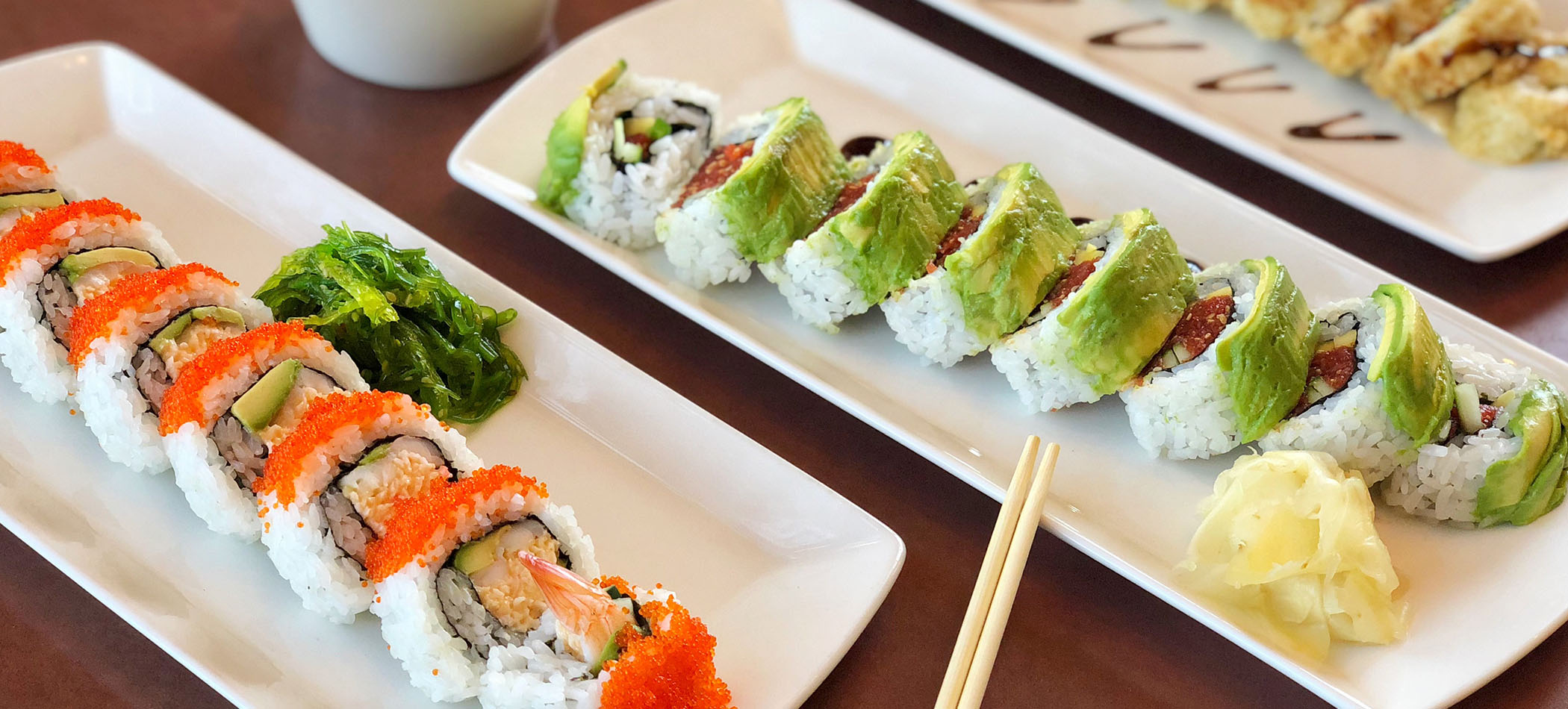 Sushi hand rolled in Pavilion Dining SLP